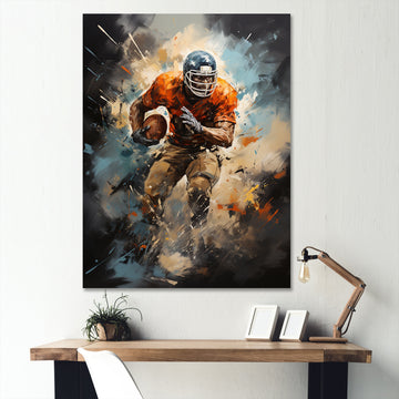 Football Turbulent Touchdowns - Football Canvas Wall Art